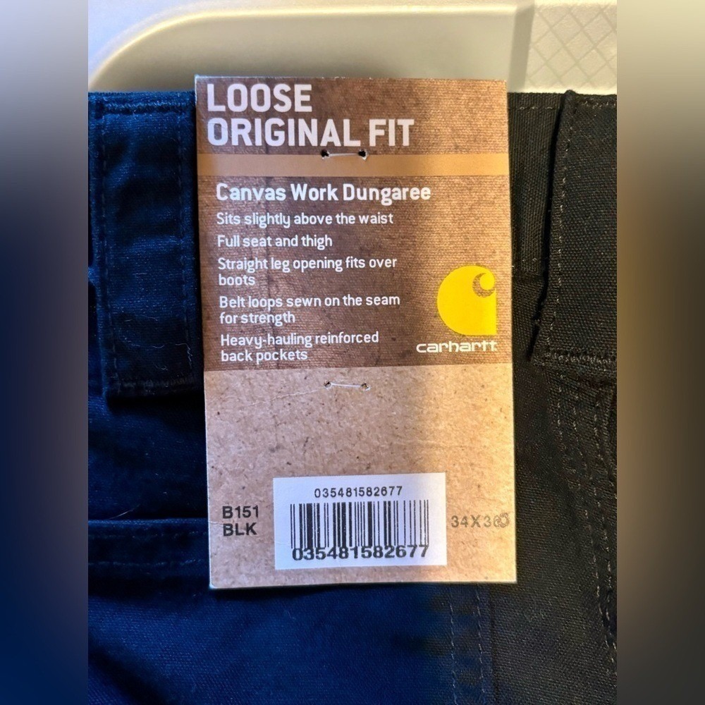 Carhartt Black Loose Original Fit Pants NWT (SKU 5) View 4